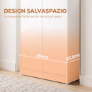 Mobiletto da Ufficio 60x33,5x108 cm con 3 Ripiani e Ante in Truciolato Bianco      
