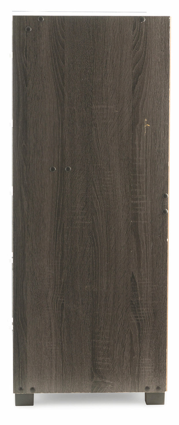 Cassettiera 5 Cassetti 68x40x101 cm in MDF Soriani Grigio Scuro e Bianca