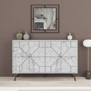 Madia 4 Ante 123x35x77,4 cm in MDF Dune Bianco Carrara