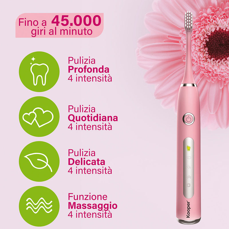 Spazzolino Sonico Elettrico Ricaricabile Kooper Identity Rosa