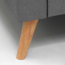 Divano 3 Posti 181x79x84 cm in Tessuto Grigio