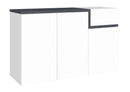Scarpiera 3 Ante Battenti 1 Antina a Ribalta 120x40x80,1 cm Zet Bianco Lucido e Ardesia