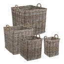 Set 4 Cesti 2 Maniglie Narra Quadrate in Fibre Naturali