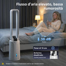 Raffrescatore Evaporativo 24,7x24,7x109,5 cm con Timer 15H e Telecomando in ABS Bianco      