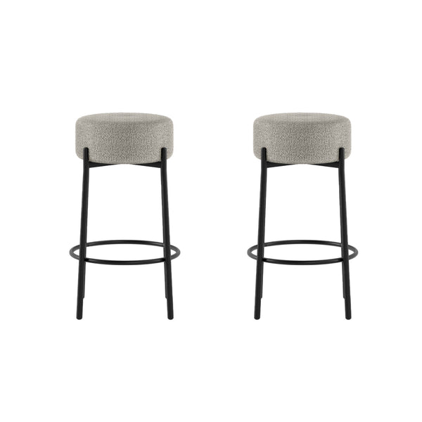 Set 2 Sgabelli Syd 41x41x67 cm in Tessuto Grigio Chiaro online