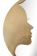 Specchio Glam Lady Luxy Ø80x2,5 Misura Specchio Ø72 cm in Ferro Oro
