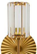 Lampada da Muro Tirana 20x17x47 cm in Ferro e Vetro Oro e Trasparente      