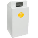 Contenitore per Raccolta Differenziata Capacità 100 L con Etichette 45x50x96 cm in Acciaio Verniciato Bianco