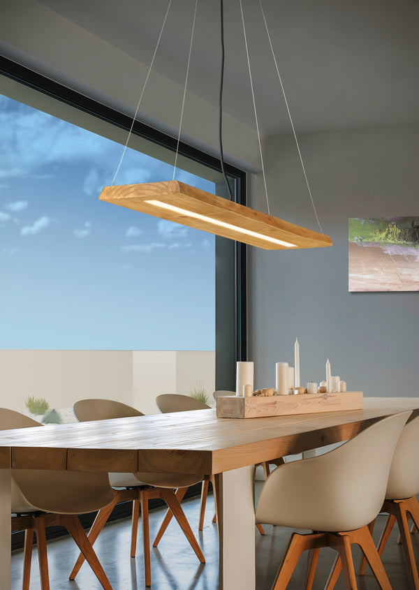 acquista Lampada a Sospensione da Interno a LED in Legno naturale Colore di Legno