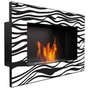 Camino a Bioetanolo da Parete 60x40 cm Flig Huston Zebrato Senza Vetro