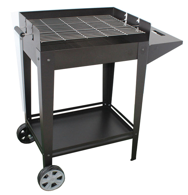 sconto Barbecue a Carbone 93,5x40,5x88,5 cm Griglia Altezza Regolabile in Acciaio Denia Nero
