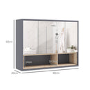 Pensile da Bagno con Armadietto 3 Ante Ammortizzate 80x20x60 cm Grigio   