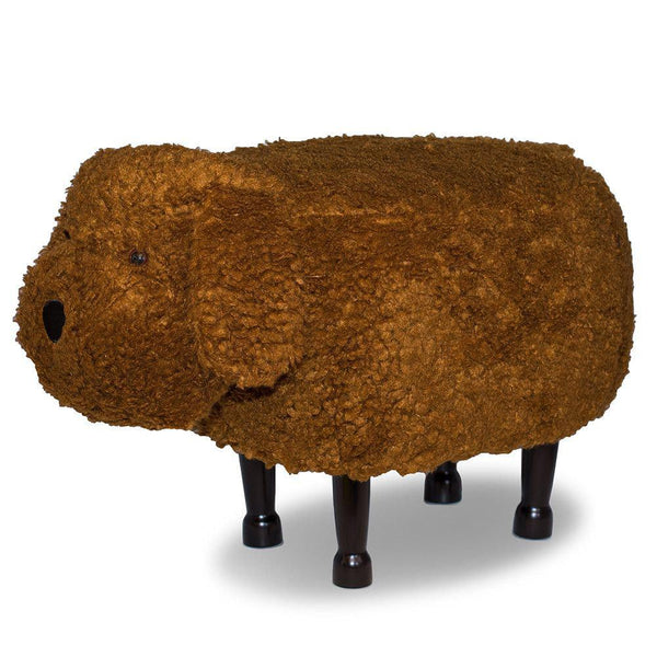 acquista Sgabello Pouf Poggiapiedi per Bambini 67x35x41 cm Cane Barboncino Marrone Divina Home