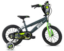 Bicicletta per Bambini 14" BMX Freni Caliper e Stabilizzatori in Acciaio Hi-Ten Verde
