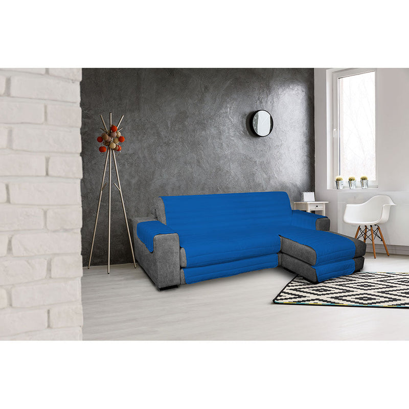 Copridivano Trapuntato in Microfibra con Penisola Destra Blu Royal