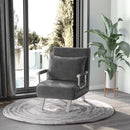 Poltrona Letto Trasformabile con Rivestimento in Microfibra Grigio Scuro 
