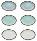 Set 6 Piatti Piani Ø27x3 cm in Gres Villa d'Este Home Tivoli Mediterraneo