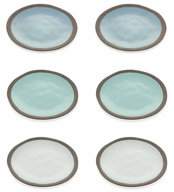 Set 6 Piatti Piani Ø27x3 cm in Gres Villa d'Este Home Tivoli Mediterraneo acquista