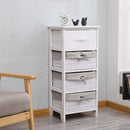 Cassettiera 4 Cassetti in Legno Massello 40x30x88 cm Fumer Carol Bianca