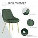 Sedia Imbottita 49x57,5x81 cm in Tessuto Vellutato Verde