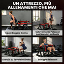 Macchina per Hip Thrust 194x130x72 cm con Pedana Regolabile Capacità 270 kg e Porta Pesi in Acciaio e PU Rosso      