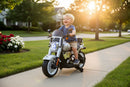 Moto Elettrica per Bambini Cruiser Acceleratore a Manubrio 12V 7Ah Argento Metallizzato         