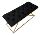 Panca Piramid 100x40x45 cm in Ferro e Spugna e Poliestere Oro e Nero