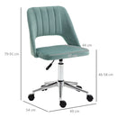 Sedia Operativa da Ufficio 49x54x79-91 cm in Tessuto Vellutato Verde