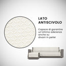 Copridivano in Poliestere con Penisola Sinistra Panna Varie Misure