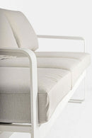 Divano da Giardino 3 Posti 194x78x84h cm in Alluminio e PP Merrigan Bianco 