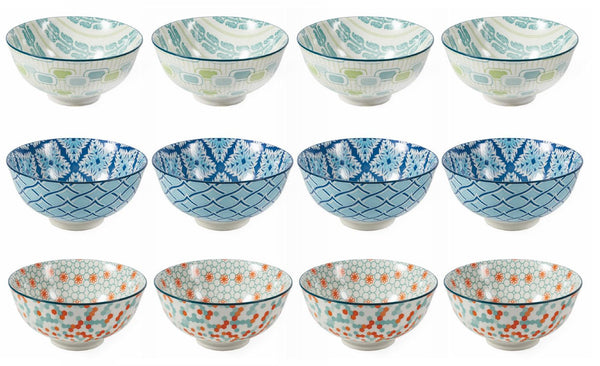 Set 12 Ciotole Ø12x6 cm 240 ml in Gres VdE Tivoli 1996 Colors prezzo