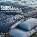 Sacco a Pelo Matrimoniale per 2 Adulti 230x165 cm con Cuscini Temperatura 0-5°C in Poliestere e Cotone Nero      