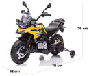 Moto Elettrica per Bambini 12V con Licenza BMW F 850 GS Gialla