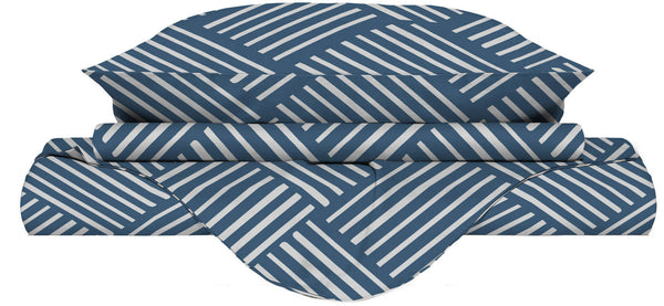 Copripiumino con Federe Stampato in Microfibra City Life Blue Varie Misure sconto