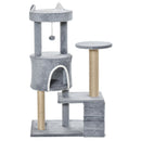 Albero Tiragraffi per Gatti 60x40x100 cm con Trespolo Casetta Rampa e Pallina in Legno e Peluche   