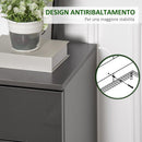Cassettiera 4 Cassetti 75x36x72 cm in Truciolato Grigio