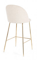 Set 2 Sgabelli 51x55x105 cm Carry in Bouclè Oro e Avorio