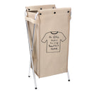 Cesto Portabiancheria in tessuto sacco beige pieghevole cm 29x33,5xh66