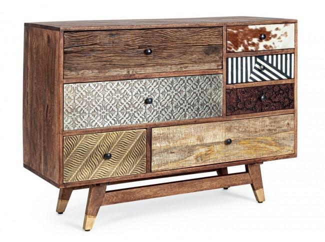 Cassettiera 7 Cassetti 110x40x80 cm in Legno