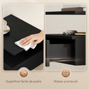 Set di 2 Comodini Sospesi 35x32x22,5 cm con Cassetto e Mensola Aperta Rivestimento in Melamina Nero      