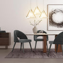 Lampadario Lampada Sospensione Piramide 25cm Design Moderno Paralume Bianco