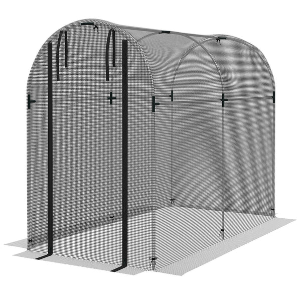Serra a Tunnel per Piante con Rete e Porta a Cerniera 1,2x2,4x1,9m Nero acquista