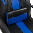 Sedia da Gaming Ergonomica in Similpelle Altezza Regolabile con Cuscino Nera e Blu 