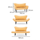 Divano Chatto grigio 2 posti con braccioli reclinabili