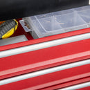 Cassetta Porta Attrezzi 4 Cassetti e Vassoio 51x22x39,5 cm in Acciaio Rosso e Nero