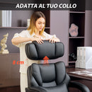 Sedia da Ufficio Presidenziale 69x72x118-126 cm con Poggiapiedi e Supporto Lombare in Pelle PU Nero  