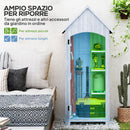 Casetta Porta Attrezzi 77,5x54,2x179,5 cm a 3 Mensole con Tetto Impermeabile in Bitume in Legno Bianco      