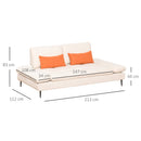 Divano Letto Singolo 2 Posti 213x112x83 cm in Tessuto Beige
