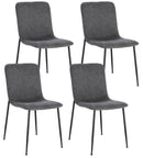 Set 4 Sedie 44x56x81 cm Rinas in Tessuto Grigio Scuro