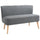 Divano 2 Posti 117x56,5x77 cm in Tessuto Grigio Chiaro